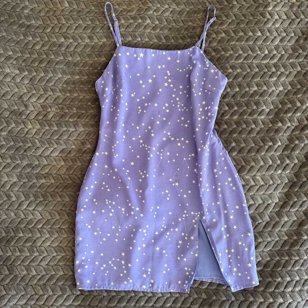 Purple Star Print Dress